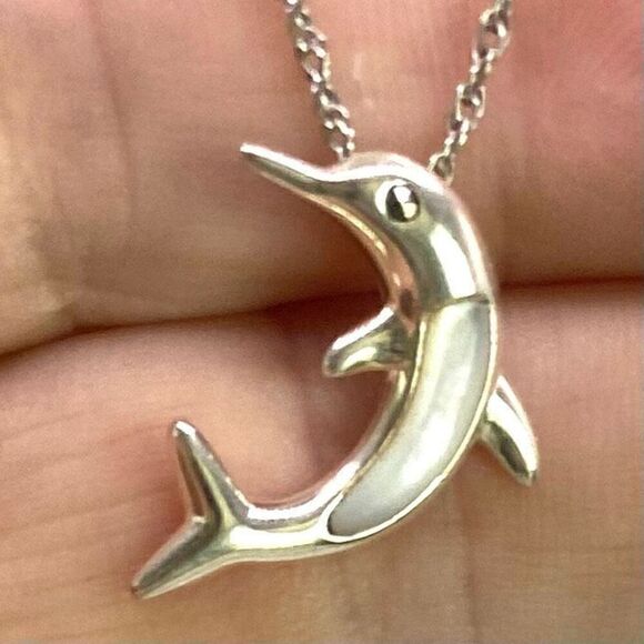 APP Sterling Silver Dolphin Necklace - Picture 7 of 9